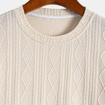 Muscle Fit Geometric Rhombus Jacquard Arc Hem T-Shirt