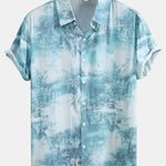 Ink Botanical Print Button Up Shirt
