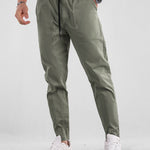 Contrast Stitching Chino Jogging Pants