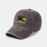 Black Cat Pattern Casual Decoration Washed Cotton Baseball Cap