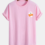 Regular Fit Boo Ghost Print Cotton T-Shirt