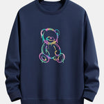 Colorful Dissolving Bear Print Relax Fit Sweatshirt