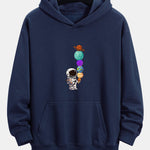 Planet Astronaut Print Relax Fit Hoodie