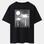 California Palm Tree Back Print Heavy Weight Oversize T-Shirt