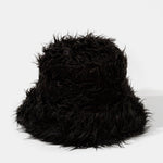 Solid Color Faux Fur Plush Bucket Hat
