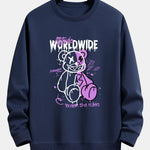 Graffiti Slogan Bear Print Relax Fit Sweatshirt