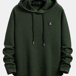 Long Sleeve Waffle Hooded Arc Hem T-Shirt