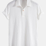 Knitted Rhombus Geometric Jacquard Polo