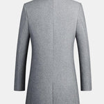 Single Breasted Notch Lapel Woolen Overcoat