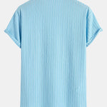 Muscle Fit Textured Ribbed Arc Hem T-Shirt