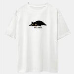 Not Today Black Cat Print Drop Shoulder Oversize T-Shirt
