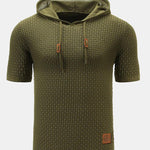 Slim Fit Short Sleeve Knit Hooded Sweater