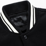Contrast Wool Look PU Baseball Jacket