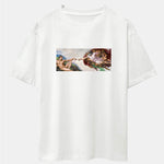 The Creation of Adam Print Drop Shoulder Oversize T-Shirt