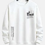 Waves Ukiyo-e Slogan Print Relax Fit Sweatshirt
