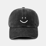 Smiling Face Pattern Neutral Casual Washed Cotton Baseball Cap