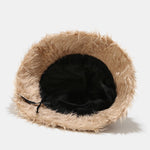 Solid Color Faux Fur Plush Bucket Hat