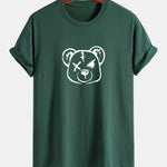 Regular Fit Bear Print Cotton T-Shirt