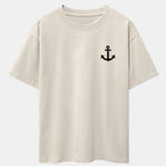 Anchor Print Drop Shoulder Oversize T-Shirt