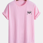 Regular Fit Bear With Sunglasses Print Cotton T-Shirt