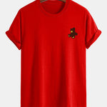 Regular Fit Teddy Bear Print Cotton T-Shirt