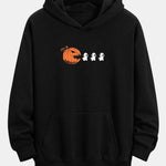 Pumpkin Chasing Ghosts Print Relax Fit Hoodie