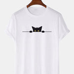 Black Cat Print T-Shirt