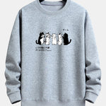 Cat Japanese Print Relax Fit Sweatshirt