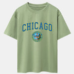 Chicago Coat Of Arms Print Drop Shoulder Oversize T-Shirt