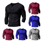 Men's solid color long sleeve T-shirt