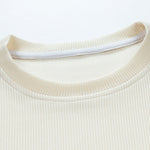 Long Sleeve Relax Fit Knit Ribbed T-Shirt
