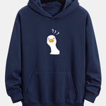 Question Mark Doubtful Duck Print Relax Fit Hoodie