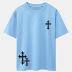 Cross Print Drop Shoulder Oversize T-Shirt