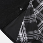 Plaid Corduroy Patchwork Button Up Shirt