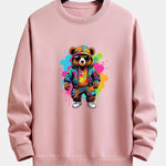 Splash Colorful Bear Print Relax Fit Sweatshirt