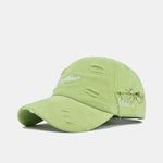 Retro Asher Embroidery Washed Distressed Baseball Cap