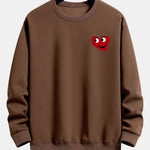 Heart Shaped Smiley Face Print Relax Fit Sweatshirt