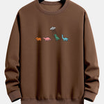 Cartoon Dinosaur Print Relax Fit Sweatshirt