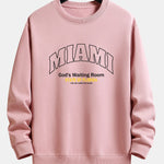 Miami Slogan Print Relax Fit Sweatshirt