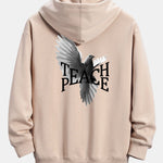 Peace Dove Back Print Relax Fit Hoodie