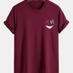 Regular Fit Evil Face Print Cotton T-Shirt