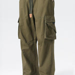 Elastic Drawstring Cuff Parachute Cargo Pants