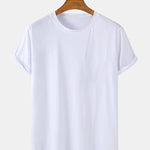 Solid Color Arc Hem T-Shirt