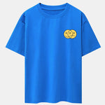 Happy And Sad Face Print Drop Shoulder Oversize T-Shirt