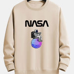 Astronaut Reading Book Print Relax Fit Sweatshirt