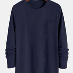 Muscle Fit Long Sleeved Ribbed T-Shirt