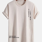 Regular Fit Japanese Slogan Print Cotton T-Shirt