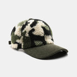 Camouflage Color Block Teddy Plush Baseball Cap