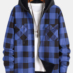 Flannel Fleece Lined Hooded Shirt