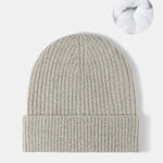 Warm Fleece Lined Knit Beanie Hat Cuffed Cap